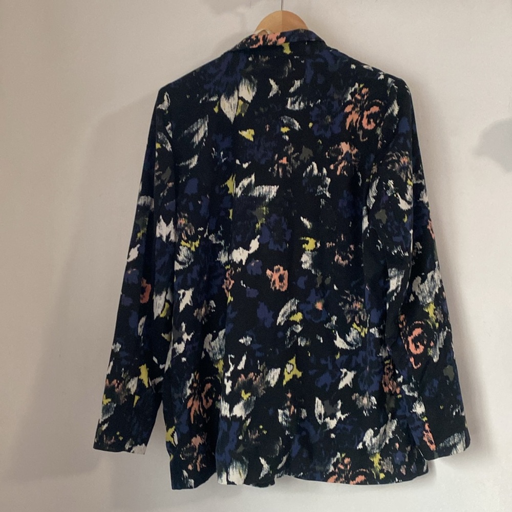 River Island 14 Floral Watercolor Open Front Blazer - Picture 8 of 13